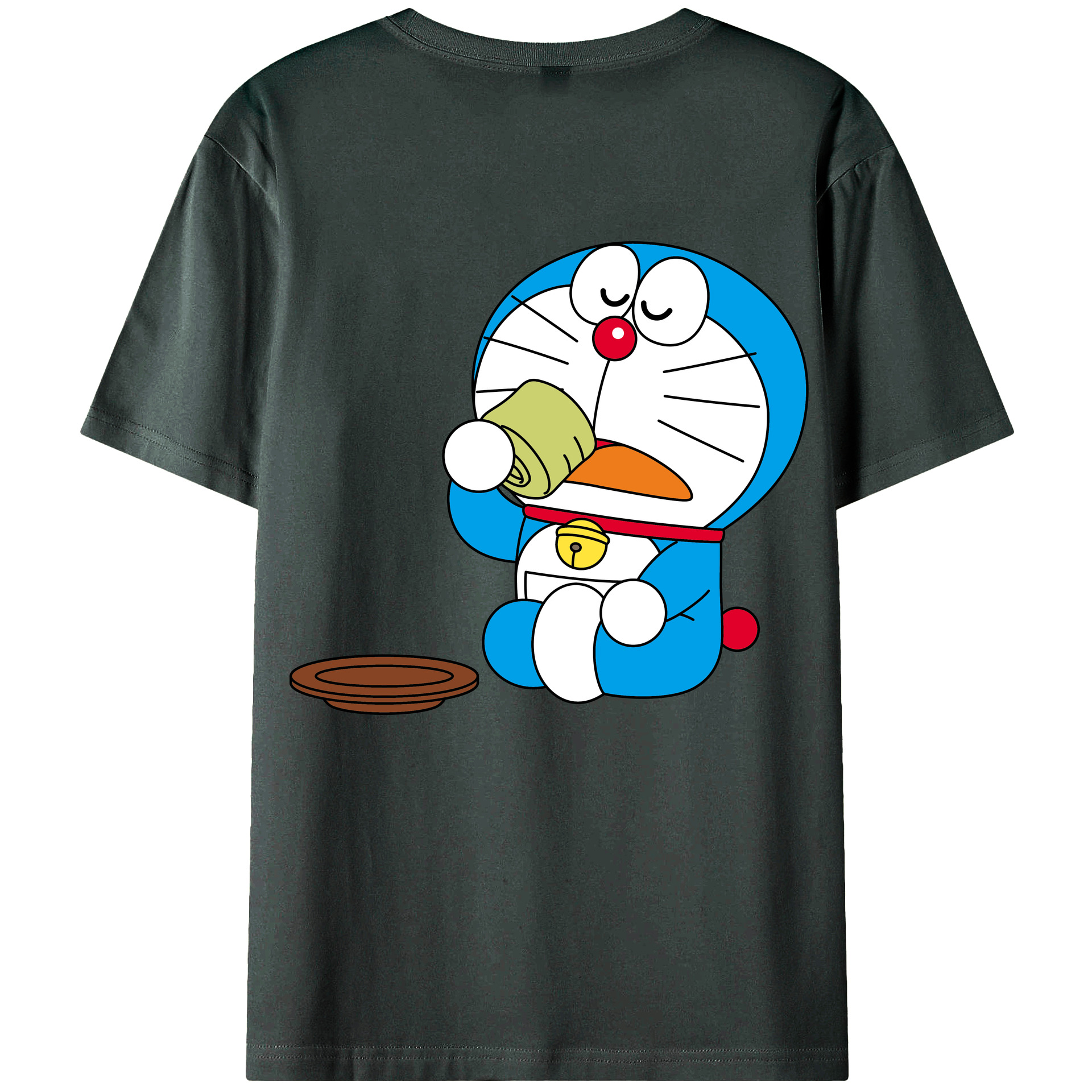 （画像用） ドラえもん Doraemon 綿100％ メンズ半袖Tシャツ（バックプリント） 通気性